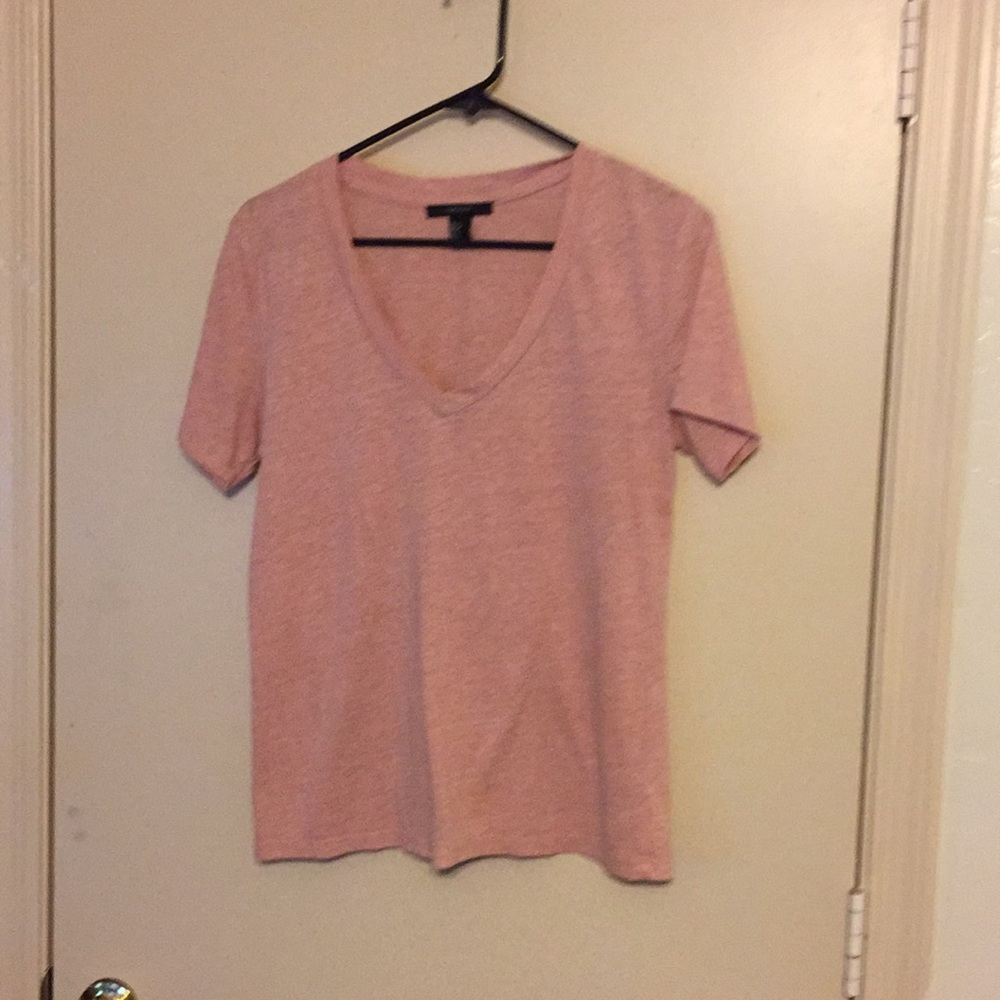 Pink Forever 21 v neck tshirt size small